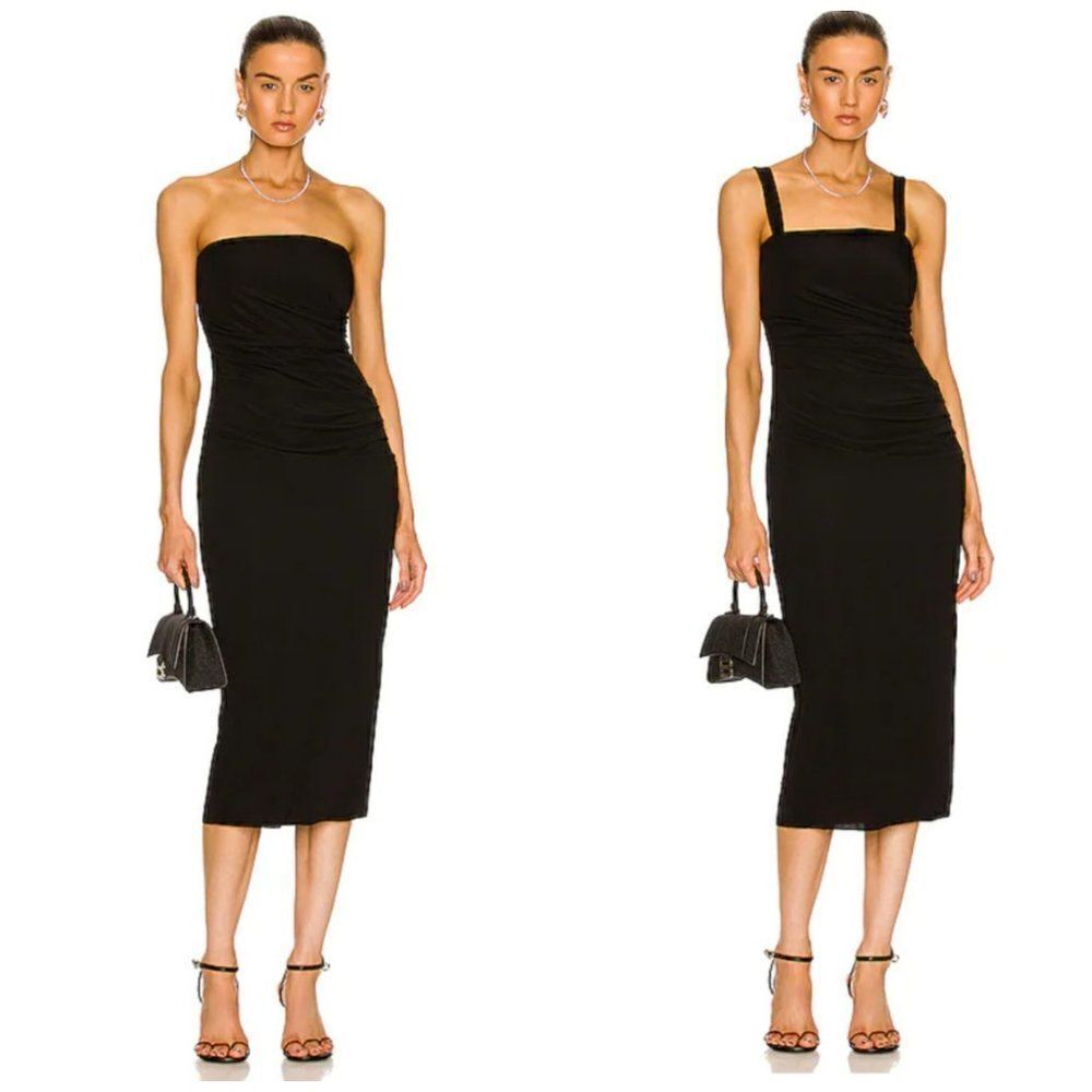 Helmut Lang Twist Dress Midi Dress Basal Black
